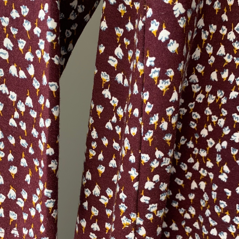 Loft Outlet Petite Maroon Swing Dress 3/4 sleeves size small - Picture 5 of 15